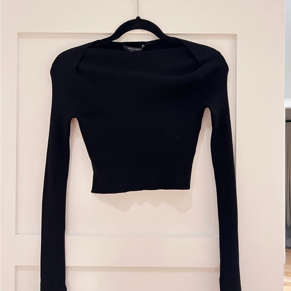 All Saints Black Cropped Sweater New With Tags Size XS